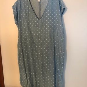 Old Navy denim polka dot dress